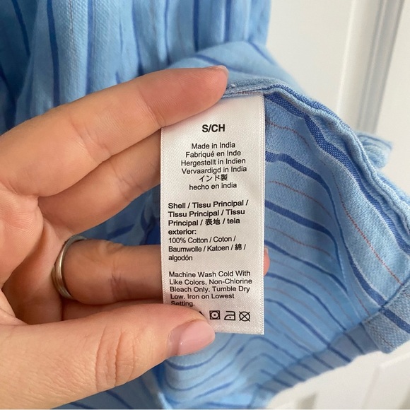 J. Crew Sky Blue stripped Button-Down Dress with belt - Picture 5 of 5